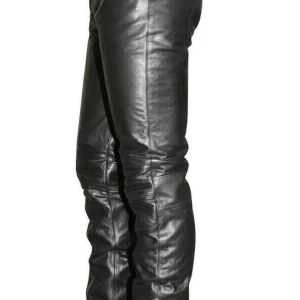 Alternative view of Men's Real Leather Biker Pants