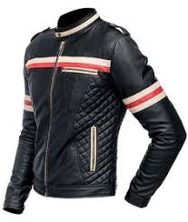 Alternative view of Mens Red And White Striped Black Jacket