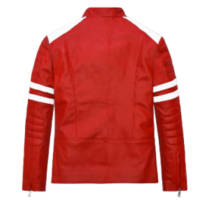 Alternative view of Men Red Fight Club Leather Jacket