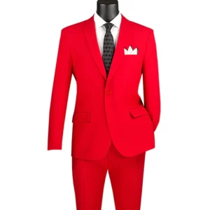 Men's Red Slim Fit 2 Piece Suit