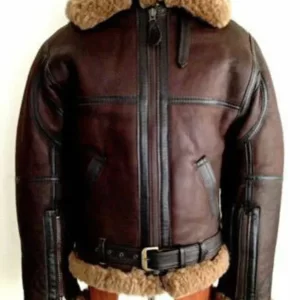 Men's Reddish Sheepskin B3 Bomber Leather Flying Jacket