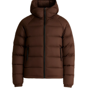 Mens Responsible Down Puffer Brown Jacket