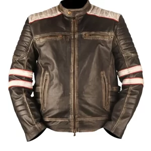 Mens Retro 2 Distressed Brown Leather Jacket