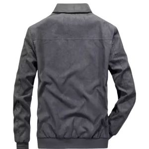 Alternative view of Men Retro Faux Suede Leather Short Coat Jacket