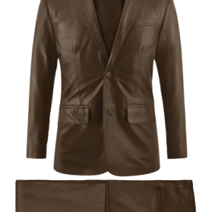 Mens Scottish Brown Leather Suit