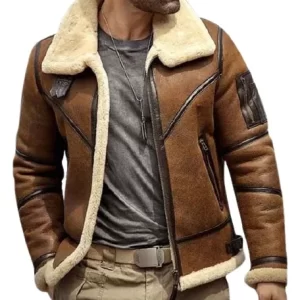 Alternative view of Men's Aviator B3 Flight Lambskin Leather Shearling Jacket