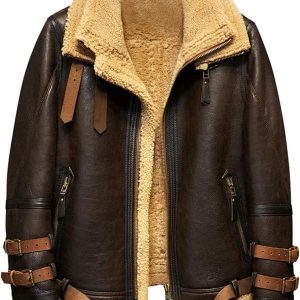 Men's Shearling Jacket B3 Flight Leather Jacket