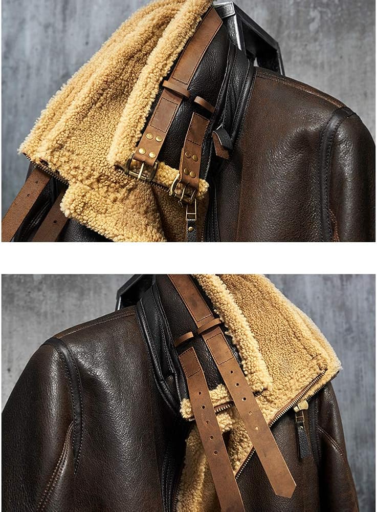 Men's Shearling Jacket B3 Flight Leather Jacket