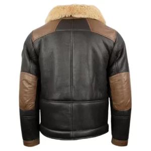 Alternative view of Mens Sheepskin Chocolate Black Bomber Jacket