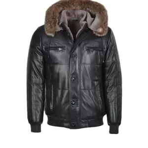 Mens Sheepskin Leather Bomber Jacket