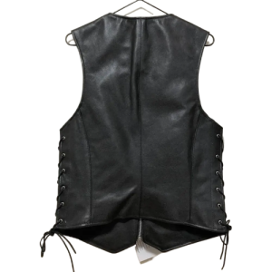 Alternative view of Mens Skeleton Black Leather Vest