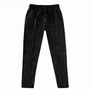 Men's Slim Fit Jogging Leather Trousers
