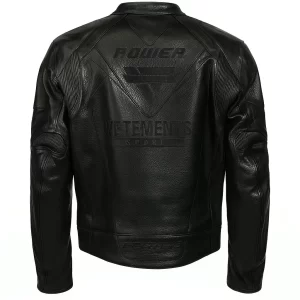 Alternative view of Men's Vetements Black Logo Leather Jacket