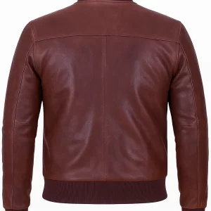Alternative view of Men’s Vintage Brown Leather Bomber Jacket