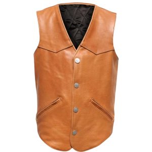 Men’s Western Brown Leather Vest