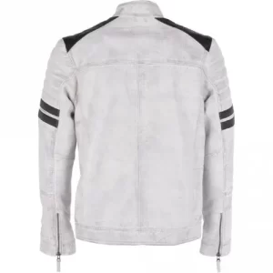 Alternative view of Men’s White Biker Leather Jacket