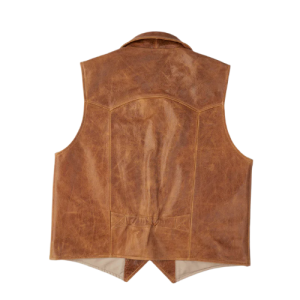 Alternative view of Mens Brown Western Cowboy Leather Vest