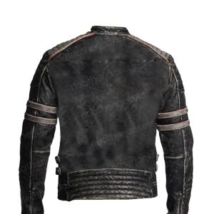 Alternative view of Mens Vintage Biker Retro Motorcycle Leather Jacket