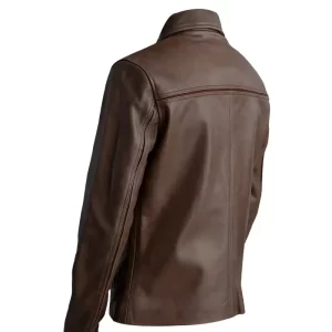 Alternative view of Men Mystical Pullup Brown Leather Jacket