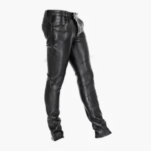 Alternative view of Mens Stylish Black Leather Pants