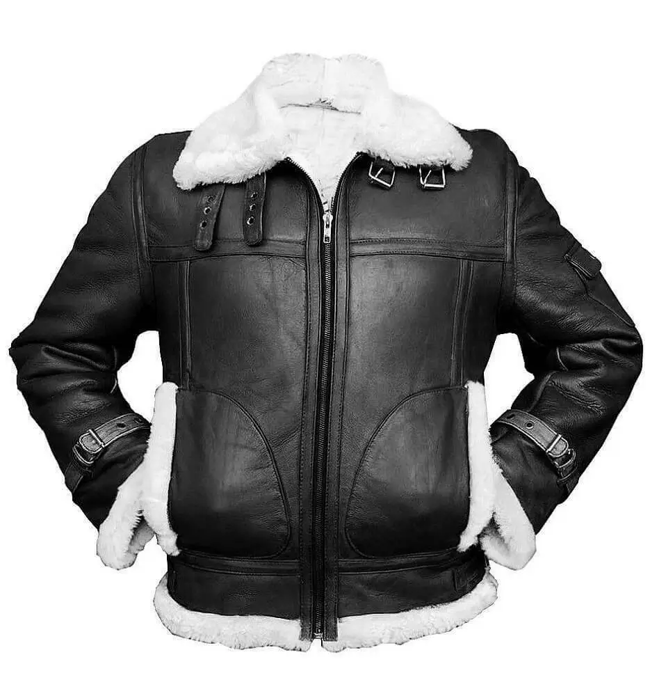 RAF B3 Aviator Shearling Bomber Jacket - Image 4