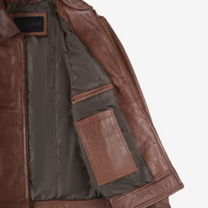 Alternative view of Reeves Men's Harrington Brown Real Leather Jacket