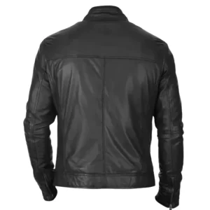 Alternative view of Stylish Black Lambskin Leather Jacket for Men