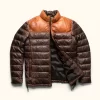 Tan & Brown New Bridger Leather Down Jacket
