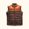 Tan & Brown New Bridger Leather Down Vest