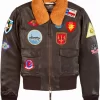 Top Gun Brown Leather Jacket for Men