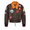 Top Gun Brown Leather Jacket for Men