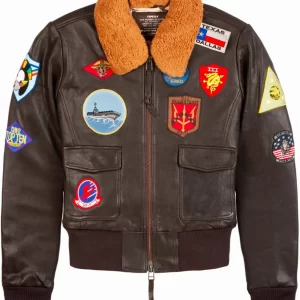 Top Gun Brown Leather Jacket for Men