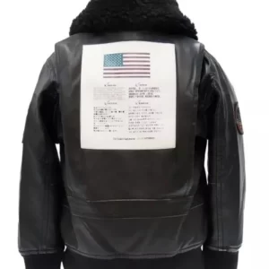 Top Gun G-1 Black Leather Aviator Bomber Sherpa Jacket