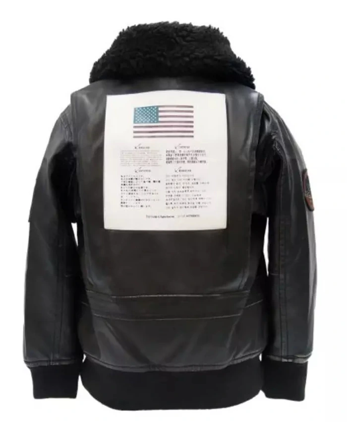Top Gun G-1 Black Leather Aviator Bomber Sherpa Jacket