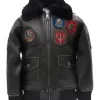 Top Gun G-1 Black Leather Aviator Bomber Sherpa Jacket