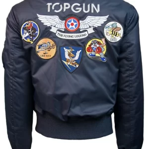 Top Gun Official MA-1 Men's Wings Bomber Jacket with Patches Navy