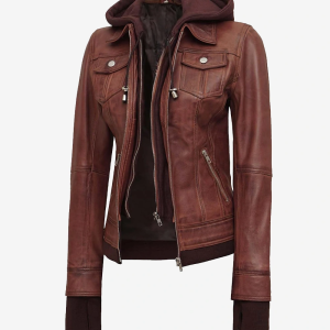 Alternative view of Tralee Women's Brown Bomber Leather Jacket