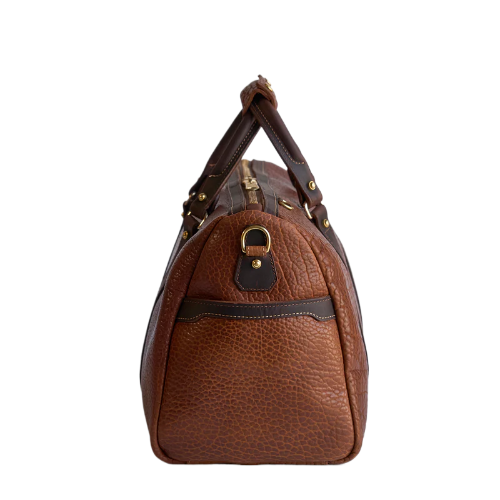 Travel Duffel Bison Walnut Leather Bag - Image 5