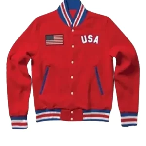 United States Red Letterman Jacket