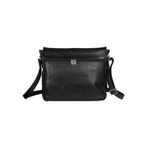 Alternative view of Vintage Black Crossbody Laptop Messenger Bag