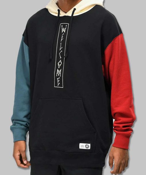 Welcome Black, Blue & Red Hoodie - Image 2