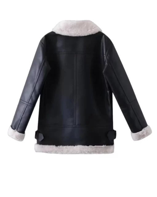 Women B3 Shearling Leather Coat - Image 2
