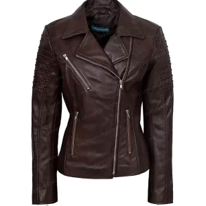 Women Brown Motorcycle Jacket