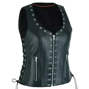 Women Motorcycle Leather Vest