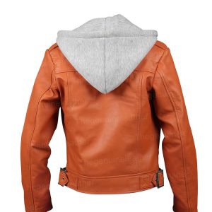 Alternative view of Women Orange Leather Jacket