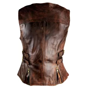 Alternative view of Women Vintage Brown Vest with Buckles