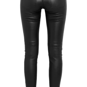 Alternative view of Women Real Lambskin Black Leather Pants
