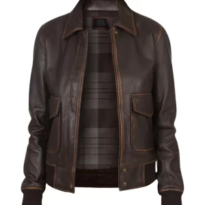 Alternative view of Women A-2 Brown Leather Jacket
