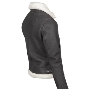 Alternative view of Women B-3 Black & White Leather Bomber Jacket