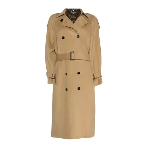 Alternative view of Womens Beige Double Breasted Wool Trench Coat